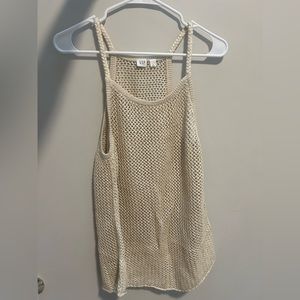 GAP Medium Knit Tan Sparkly Tank